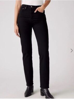 Levis Wedgie straight black jeans Size 25”